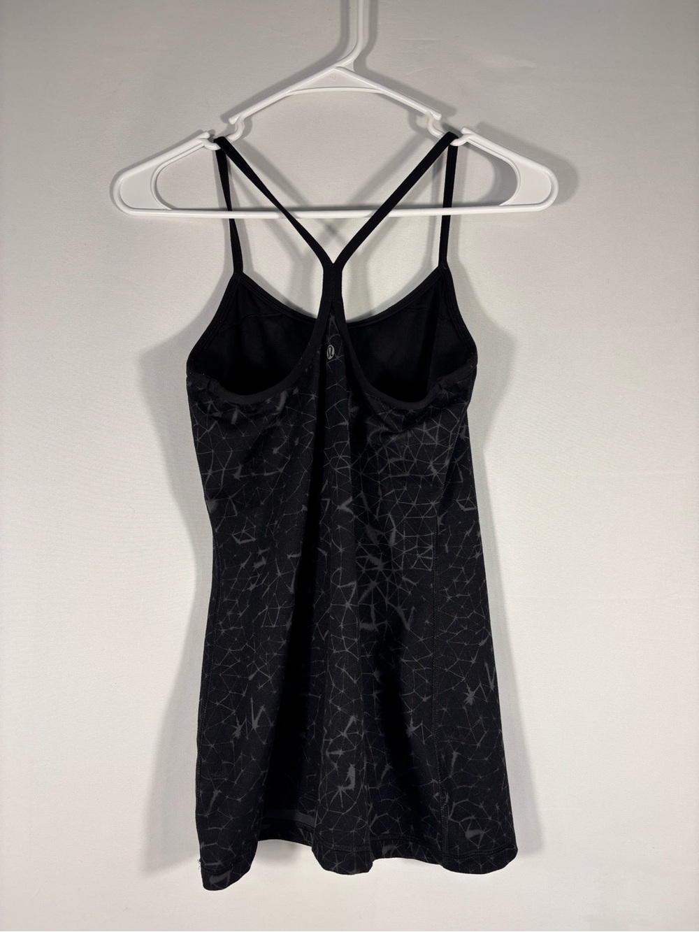 Lululemon Power Y Tank Star Crushed Black Deep Coal Built In Bra Size 6 - Picture 4 of 9
